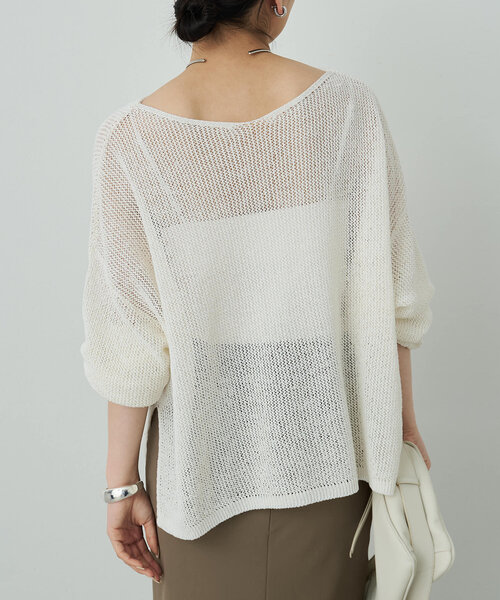 GALLARDAGALANTE（ガリャルダガランテ）の「リネンメッシュプルオーバー（ニット/セーター・レディース・ホワイト/ベージュ/ブラック/ブルー・FREE）」の7枚目の写真