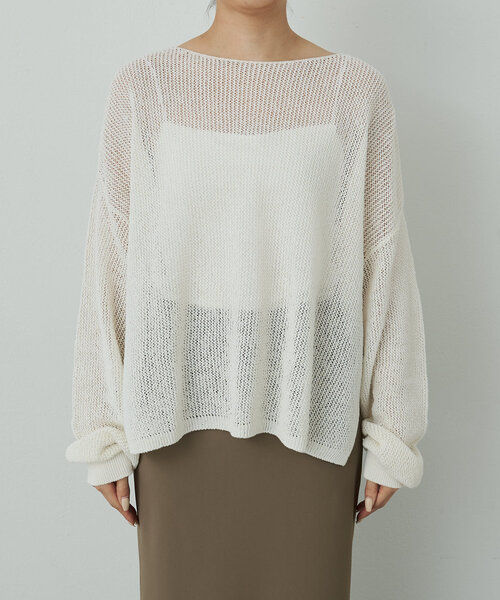 GALLARDAGALANTE（ガリャルダガランテ）の「リネンメッシュプルオーバー（ニット/セーター・レディース・ホワイト/ベージュ/ブラック/ブルー・FREE）」の13枚目の写真