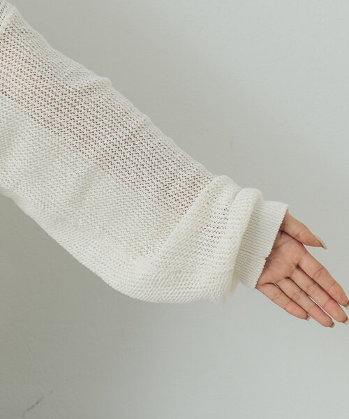 GALLARDAGALANTE（ガリャルダガランテ）の「リネンメッシュプルオーバー（ニット/セーター・レディース・ホワイト/ベージュ/ブラック/ブルー・FREE）」の17枚目の写真