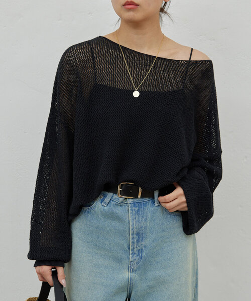 GALLARDAGALANTE（ガリャルダガランテ）の「リネンメッシュプルオーバー（ニット/セーター・レディース・ホワイト/ベージュ/ブラック/ブルー・FREE）」の20枚目の写真