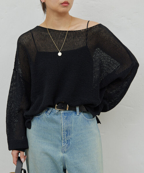 GALLARDAGALANTE（ガリャルダガランテ）の「リネンメッシュプルオーバー（ニット/セーター・レディース・ホワイト/ベージュ/ブラック/ブルー・FREE）」の21枚目の写真