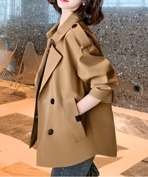 23区【40】ESTETHIA　ウール ショートコート　ブラウン　ダブルボタン LILY BROWN Lily Brown / リリーブラウン ダブルボタンショート