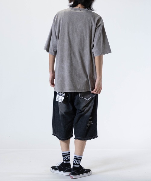 JOHN'S CLOSET（ジョンズクローゼット）の「【31】バイアス＆トライバル フリンジデザイン  5ポケット デニムハーフパンツ（デニムパンツ・メンズ・ブラック系2/ネイビー系1/ブラック系1/ネイビー系2・LARGE/MEDIUM）」の9枚目の写真