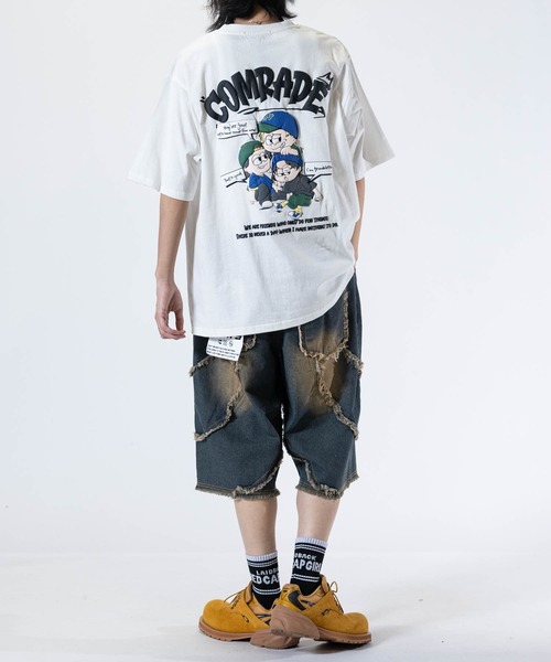 JOHN'S CLOSET（ジョンズクローゼット）の「【31】バイアス＆トライバル フリンジデザイン  5ポケット デニムハーフパンツ（デニムパンツ・メンズ・ブラック系2/ネイビー系1/ブラック系1/ネイビー系2・LARGE/MEDIUM）」の15枚目の写真