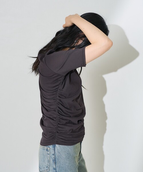 FREAK'S STORE（フリークスストア）の「ギャザートップス（Tシャツ/カットソー・レディース・オフホワイト/チャコールグレー/ブルー・ﾌﾘ-）」の5枚目の写真