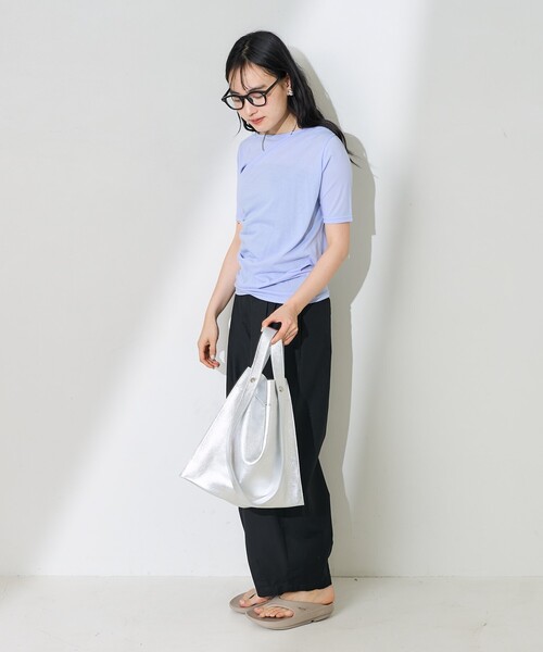 FREAK'S STORE（フリークスストア）の「ギャザートップス（Tシャツ/カットソー・レディース・オフホワイト/チャコールグレー/ブルー・ﾌﾘ-）」の9枚目の写真