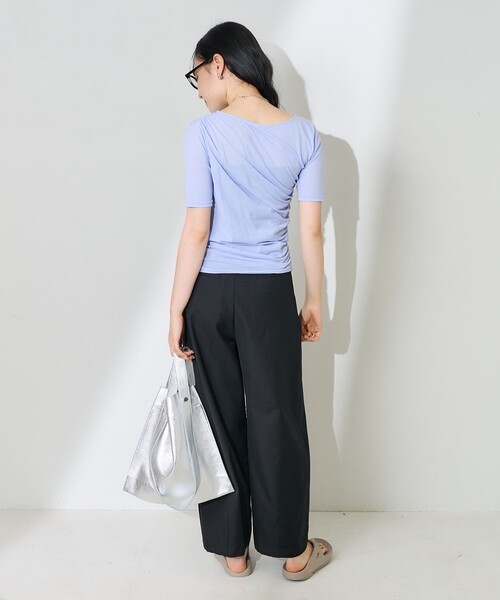FREAK'S STORE（フリークスストア）の「ギャザートップス（Tシャツ/カットソー・レディース・オフホワイト/チャコールグレー/ブルー・ﾌﾘ-）」の11枚目の写真