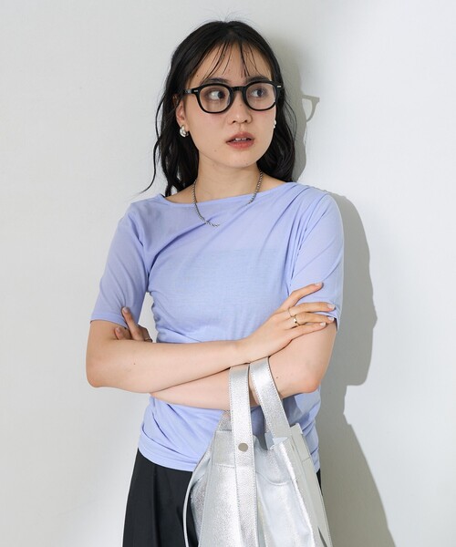 FREAK'S STORE（フリークスストア）の「ギャザートップス（Tシャツ/カットソー・レディース・オフホワイト/チャコールグレー/ブルー・ﾌﾘ-）」の12枚目の写真
