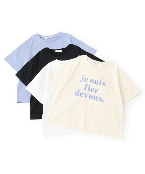 LOVETOXIC（ラブトキシック）の「【GOODPRICE】【綿100％】フレンチロゴ990半T（Tシャツ/カットソー・キッズ・オフホワイト/サックスブルー/ブラック/イエロー・L:160cm/S:140cm/M:150cm）」の5枚目の写真