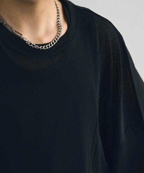Shoowtime（ショウタイム）の「Volume sleeve drape sheer long T-shirt / ボリュームスリーブドレープシアーロングTシャツ（Tシャツ/カットソー・メンズ・ホワイト/ブラック・X-LARGE/MEDIUM/LARGE）」の15枚目の写真