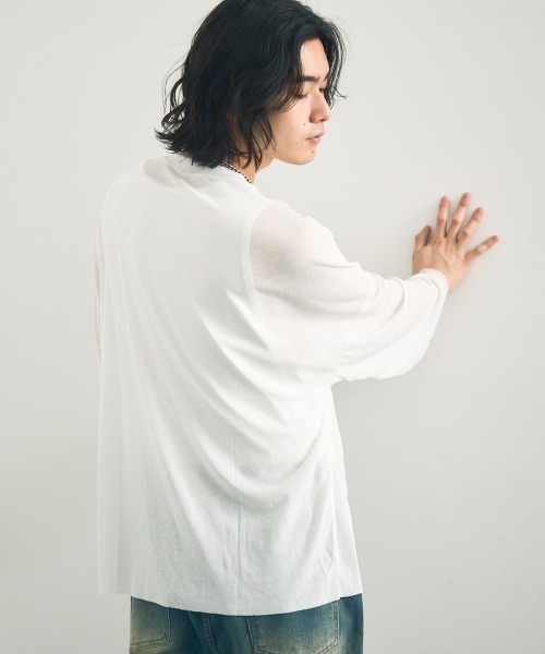 Shoowtime（ショウタイム）の「Volume sleeve drape sheer long T-shirt / ボリュームスリーブドレープシアーロングTシャツ（Tシャツ/カットソー・メンズ・ホワイト/ブラック・X-LARGE/MEDIUM/LARGE）」の5枚目の写真