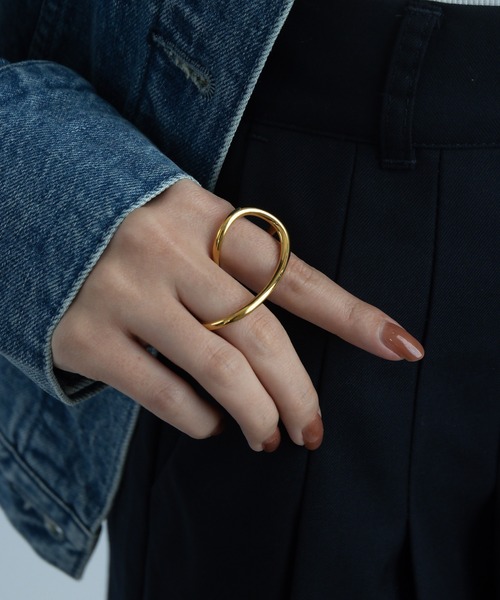 abaskdesign(アバスクデザイン)の「金属アレルギー対応 2WAY ダブルフィンガーリング(リング・レディース・ゴールド/シルバー・16号)」の15枚目の写真