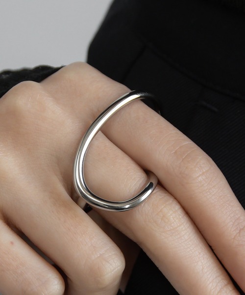 abaskdesign(アバスクデザイン)の「金属アレルギー対応 2WAY ダブルフィンガーリング(リング・レディース・ゴールド/シルバー・16号)」の12枚目の写真