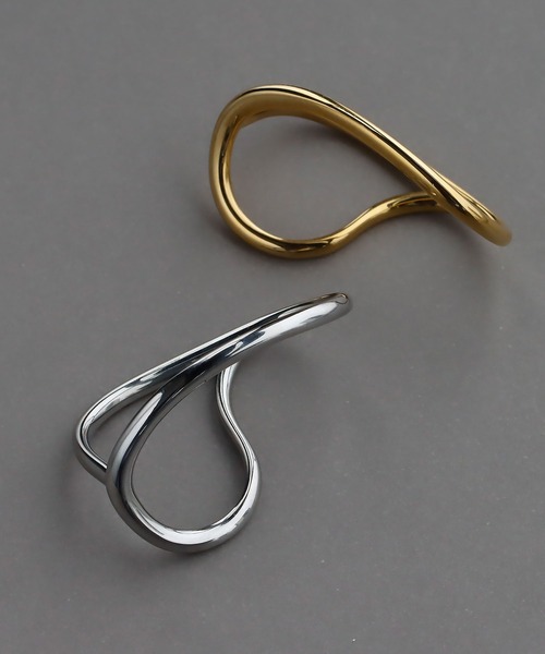 abaskdesign(アバスクデザイン)の「金属アレルギー対応 2WAY ダブルフィンガーリング(リング・レディース・ゴールド/シルバー・16号)」の4枚目の写真