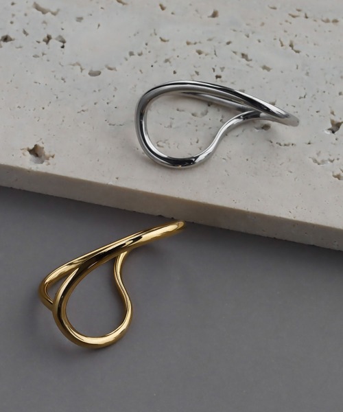 abaskdesign(アバスクデザイン)の「金属アレルギー対応 2WAY ダブルフィンガーリング(リング・レディース・ゴールド/シルバー・16号)」の3枚目の写真