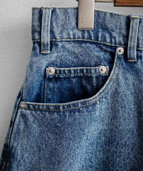 Rocky Monroe（ロッキーモンロー）の「ケミカルウォッシュ/オーバーダイ デニムワイドハーフパンツ/ショートパンツ（デニムパンツ・メンズ・ライトブラック/インディゴブルー/ケミカルウォッシュ/ブラック/パープル/ブラウン・M/L/XL）」の20枚目の写真