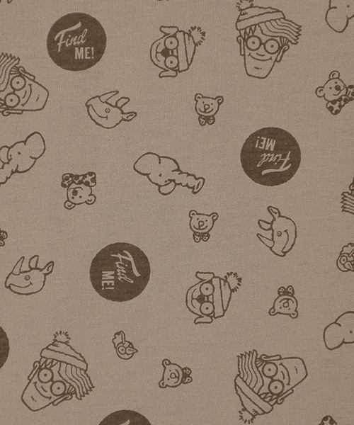 ALWAYS GOOD TIME（オルウェイズグッドタイム）の「【Where's Wally/ウォーリーを探せ】天竺 総柄/ワンポイント刺繍 WIDEシルエット 半袖Tシャツ（Tシャツ/カットソー・レディース・グレー系/ブルー系/ホワイト×レッド/サンドベージュ・M/L）」の14枚目の写真