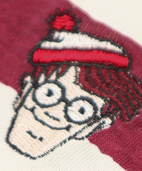 ALWAYS GOOD TIME（オルウェイズグッドタイム）の「【Where's Wally/ウォーリーを探せ】天竺 総柄/ワンポイント刺繍 WIDEシルエット 半袖Tシャツ（Tシャツ/カットソー・レディース・グレー系/ブルー系/ホワイト×レッド/サンドベージュ・M/L）」の17枚目の写真