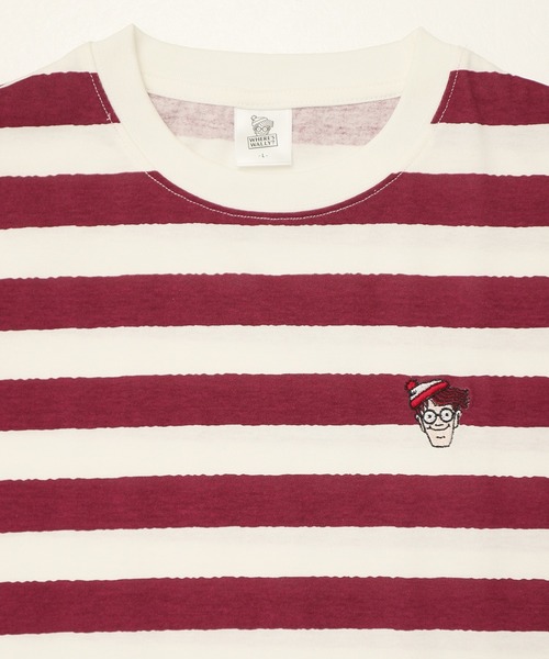 ALWAYS GOOD TIME（オルウェイズグッドタイム）の「【Where's Wally/ウォーリーを探せ】天竺 総柄/ワンポイント刺繍 WIDEシルエット 半袖Tシャツ（Tシャツ/カットソー・レディース・グレー系/ブルー系/ホワイト×レッド/サンドベージュ・M/L）」の15枚目の写真