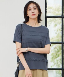 クレープストレッチボーダー ニット