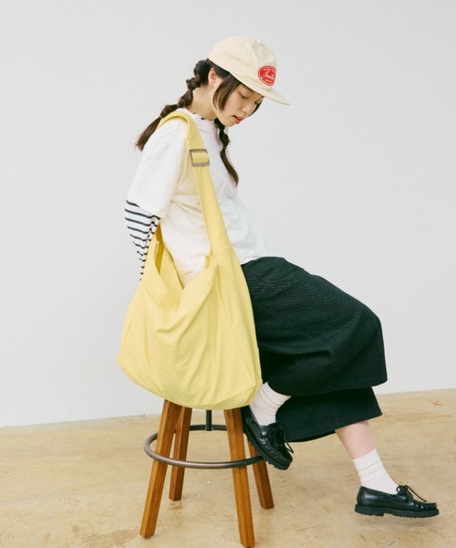 INTER FACTORY（インターファクトリー）の「HIROKI - ビックキャンバスショルダーバッグ made in INTERFACTORY（ショルダーバッグ・メンズ・グリーン/イエロー・FREE）」の9枚目の写真