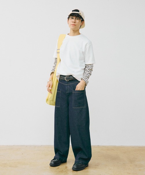 INTER FACTORY（インターファクトリー）の「HIROKI - ビックキャンバスショルダーバッグ made in INTERFACTORY（ショルダーバッグ・メンズ・グリーン/イエロー・FREE）」の16枚目の写真