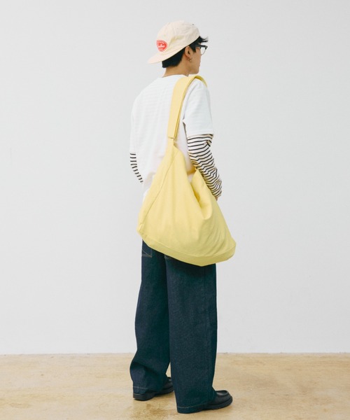 INTER FACTORY（インターファクトリー）の「HIROKI - ビックキャンバスショルダーバッグ made in INTERFACTORY（ショルダーバッグ・メンズ・グリーン/イエロー・FREE）」の14枚目の写真
