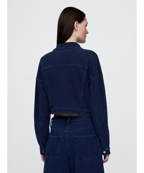 GAP（ギャップ）の「フレンチテリー クロップド アイコンデニムジャケット（デニムジャケット・レディース・インディゴブルー・XS/S/M/L/XXS/XL）」の4枚目の写真