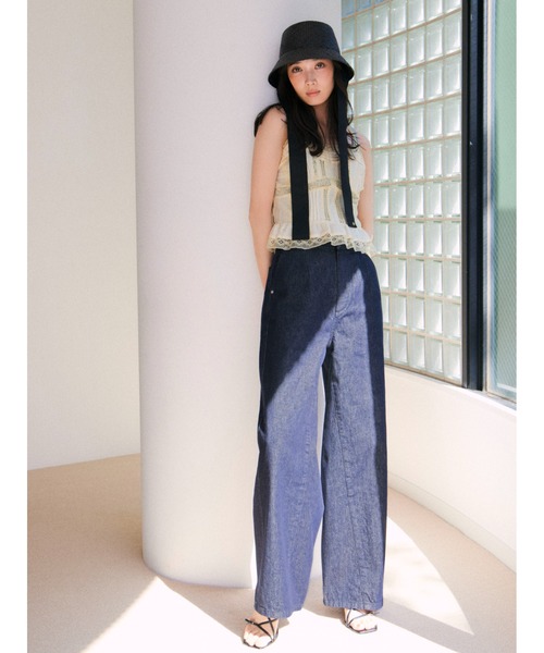 FRAY I.D(フレイアイディー)の「ラフィアリボンバケットハット(ハット・レディース・ベージュ/ブラック・FREE)」の12枚目の写真