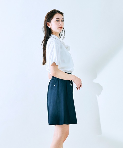 Audie a Muses(オーディアミューズ)の「フラワーモチーフリボンブラウス(シャツ/ブラウス・レディース・オフホワイト/ピンク/ブラック・38/42)」の10枚目の写真