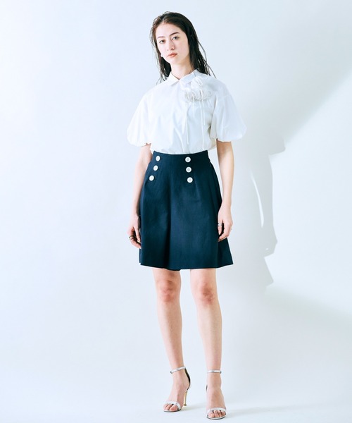 Audie a Muses(オーディアミューズ)の「フラワーモチーフリボンブラウス(シャツ/ブラウス・レディース・オフホワイト/ピンク/ブラック・38/42)」の15枚目の写真