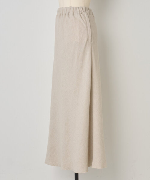 BEARDSLEY(ビアズリー)の「《15 quinze》リネンバイヤススカート(スカート・レディース・ベージュ/グレー・FREE)」の6枚目の写真
