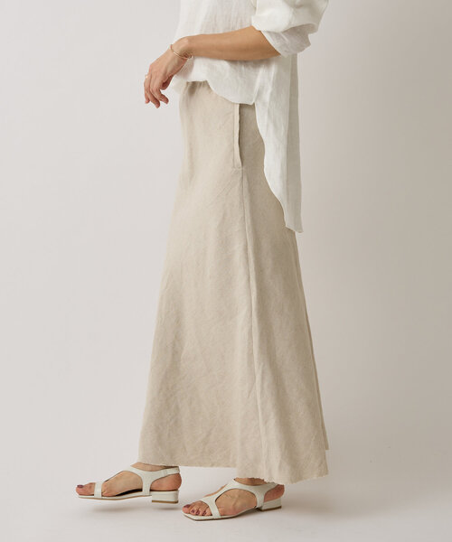 BEARDSLEY(ビアズリー)の「《15 quinze》リネンバイヤススカート(スカート・レディース・ベージュ/グレー・FREE)」の20枚目の写真