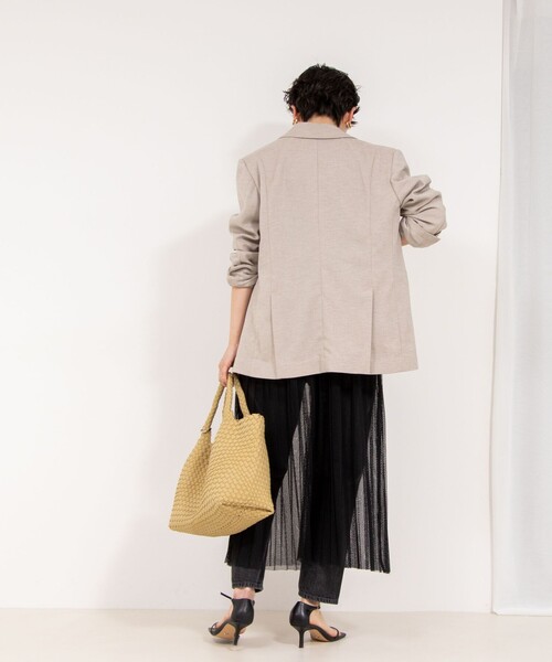 Rie Miller（リエミラー）の「ウォッシャブルラッセルチュールプリーツスカート（スカート・レディース・ブラック/ホワイト・38）」の11枚目の写真