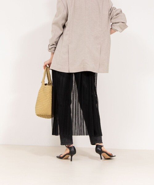 Rie Miller（リエミラー）の「ウォッシャブルラッセルチュールプリーツスカート（スカート・レディース・ブラック/ホワイト・38）」の14枚目の写真