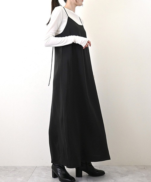 STYLEBLOCK（スタイルブロック）の「マットサテンキャミワンピース（ワンピース・レディース・グレー/テラコッタ/ブラック・M）」の7枚目の写真