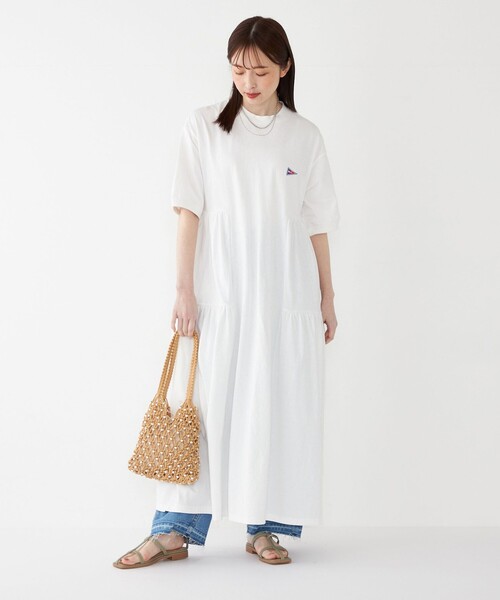 美品◆45R コットンツイードワンピース セール】【SHIPS Colors別注】Allen A:〈手洗い可能〉USA