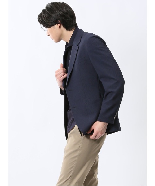 TAKA-Q（タカキュー）の「【WEB限定販売 軽量 ストレッチ ウォッシャブル】エアークール 2ボタン ジャケット（テーラードジャケット・メンズ・ネイビー・S/MEDIUM/LARGE/X-LARGE/3L）」の10枚目の写真