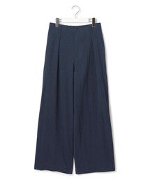 【WOMEN】コットンワッシャータックワイド パンツ