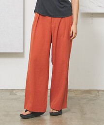 【WOMEN】コットンワッシャータックワイド パンツ