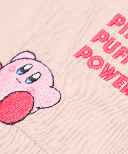 ALWAYS GOOD TIME（オルウェイズグッドタイム）の「【星のカービィ/KIRBY 】天竺 ワイドシルエット ポケット付き/ワンポイント刺繍/プリント 半袖Ｔシャツ（Tシャツ/カットソー・レディース・グレー/ピンク/ミント/スミクロ・M/L）」の15枚目の写真