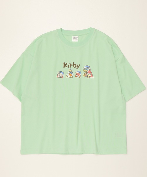 ALWAYS GOOD TIME（オルウェイズグッドタイム）の「【星のカービィ/KIRBY 】天竺 ワイドシルエット ポケット付き/ワンポイント刺繍/プリント 半袖Ｔシャツ（Tシャツ/カットソー・レディース・グレー/ピンク/ミント/スミクロ・M/L）」の9枚目の写真