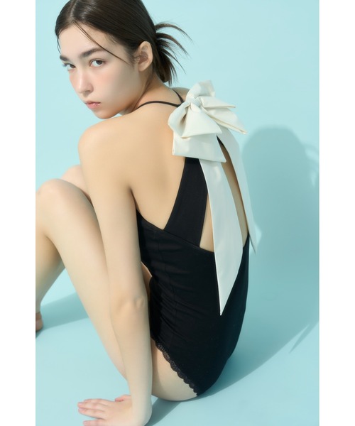 LILY BROWN（リリーブラウン）の「【LILY BROWN Lingerie】バックリボンボディスーツ（その他アンダーウェア/インナー・レディース・アイボリー/ブラック・FREE）」の14枚目の写真