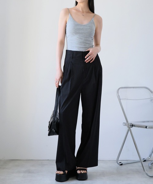 Doula Doula(ドゥーラドゥーラ)の「ハイウエストストレートパンツ(スラックス・レディース・グレー系その他/グレー系その他2/ネイビー×ホワイト/ブラック×ホワイト・マルチサイズ)」の5枚目の写真