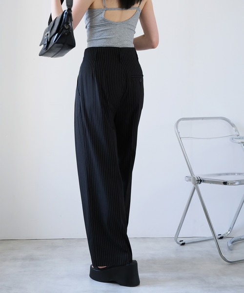 Doula Doula(ドゥーラドゥーラ)の「ハイウエストストレートパンツ(スラックス・レディース・グレー系その他/グレー系その他2/ネイビー×ホワイト/ブラック×ホワイト・マルチサイズ)」の7枚目の写真