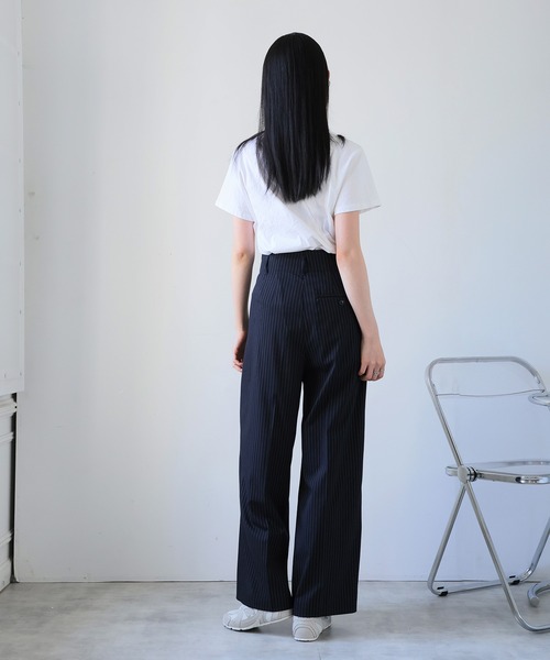 Doula Doula(ドゥーラドゥーラ)の「ハイウエストストレートパンツ(スラックス・レディース・グレー系その他/グレー系その他2/ネイビー×ホワイト/ブラック×ホワイト・マルチサイズ)」の8枚目の写真