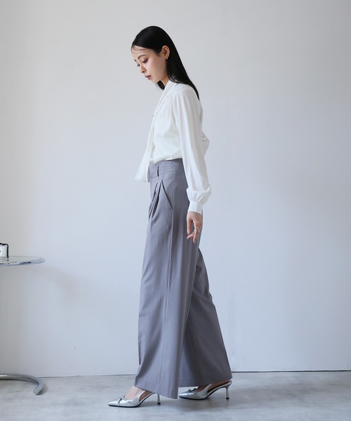 Doula Doula(ドゥーラドゥーラ)の「ハイウエストストレートパンツ(スラックス・レディース・グレー系その他/グレー系その他2/ネイビー×ホワイト/ブラック×ホワイト・マルチサイズ)」の11枚目の写真