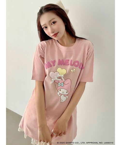 RESEXXY(リゼクシー)の「【メロクロコラボ】リボンポイントビッグTシャツ(Tシャツ/カットソー・レディース・ホワイト/ピンク・FREE)」の8枚目の写真
