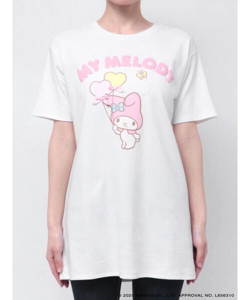 RESEXXY(リゼクシー)の「【メロクロコラボ】リボンポイントビッグTシャツ(Tシャツ/カットソー・レディース・ホワイト/ピンク・FREE)」の3枚目の写真