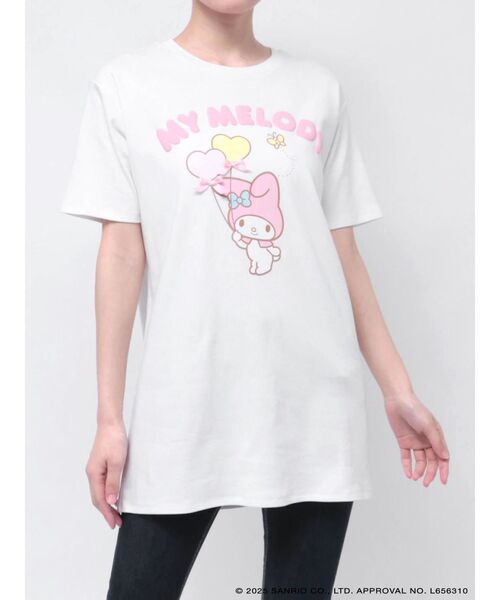 RESEXXY(リゼクシー)の「【メロクロコラボ】リボンポイントビッグTシャツ(Tシャツ/カットソー・レディース・ホワイト/ピンク・FREE)」の12枚目の写真
